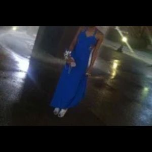 Blue and silver back out dress